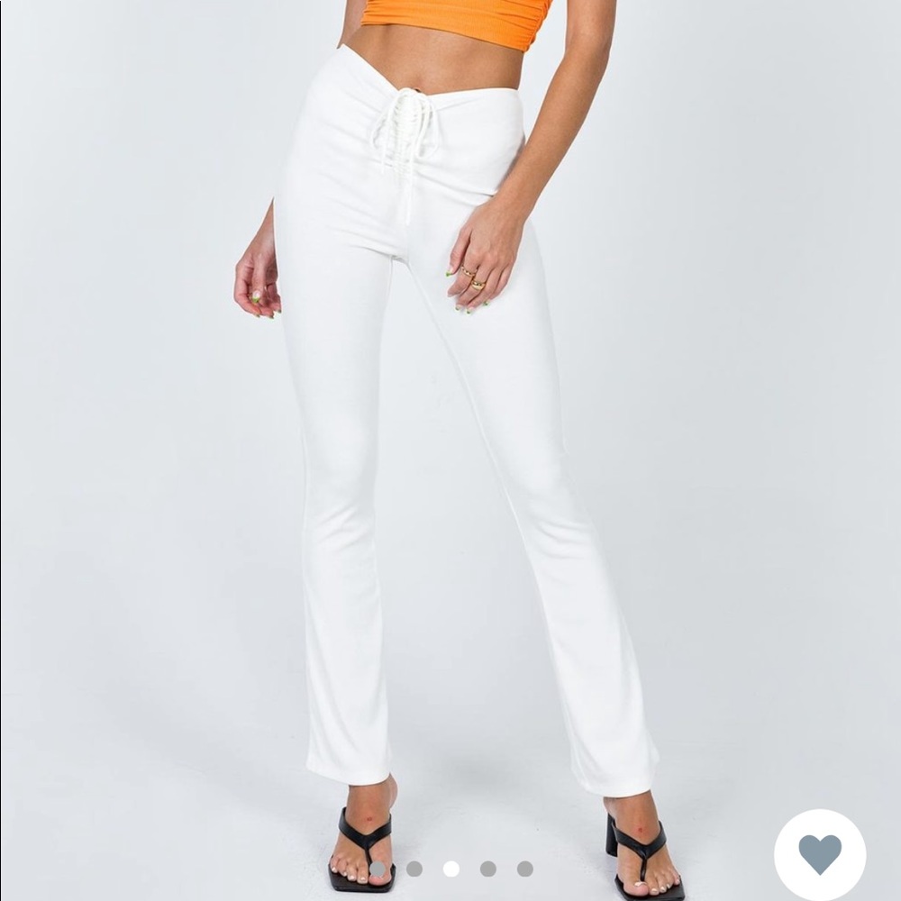 PRINCESS POLLY WHITE KNIT PANTS